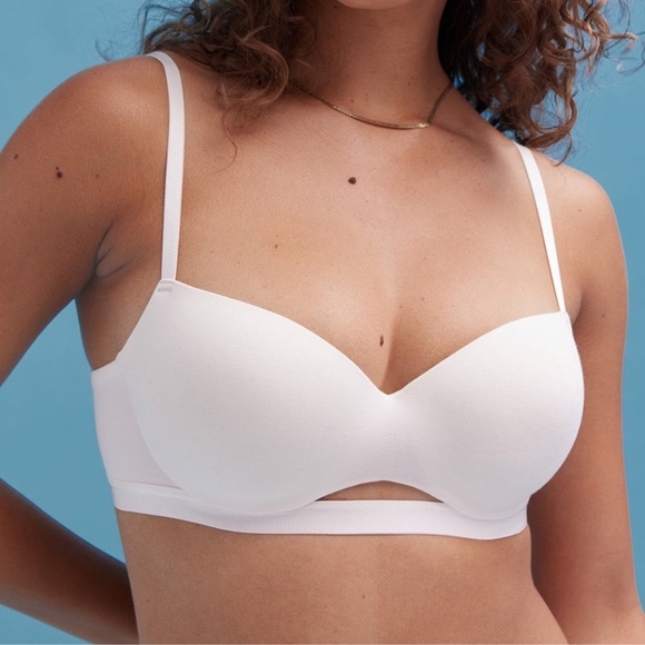 Third Love 24/7 Pima Cotton T-Shirt Bra 34D Set of 2 Lined Underwire Black White - Picture 2 of 11